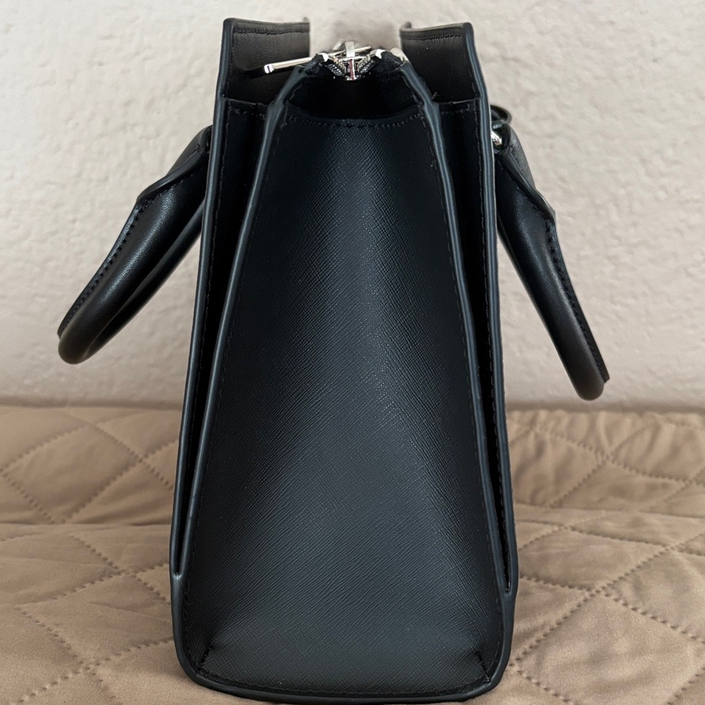 Michael Kors Sheila Black Satchel with Silver Accents - Picture 2 of 5